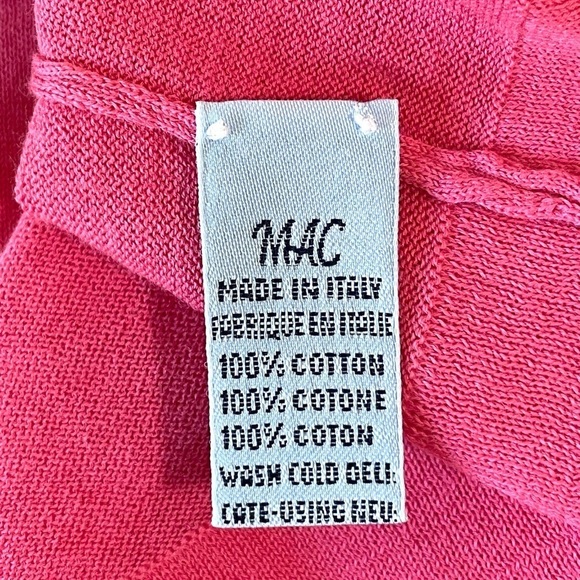 Malo Lightweight Cotton Crewneck Long Sleeve Knit Pullover Pink IT 52 US Medium - Picture 11 of 13